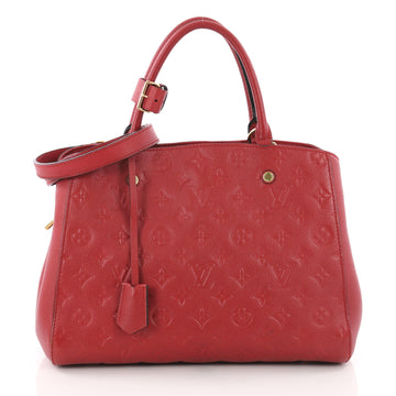 Louis Vuitton Montaigne Handbag Monogram Empreinte Leather MM Red 2806804