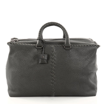 Bottega Veneta Brick Bag Leather with Intrecciato Detail Large Green 2806903