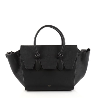 Celine Tie Knot Tote Grainy Leather Mini Black 2807203