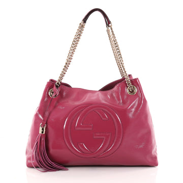 Gucci Soho Chain Strap Shoulder Bag Patent Medium Pink 2807502