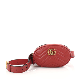Gucci GG Marmont Belt Bag Matelasse Leather Red 2809101