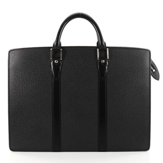 Louis Vuitton Lozan Handbag Taiga Leather Black 2809502