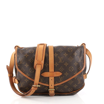 Louis Vuitton Saumur Handbag Monogram Canvas PM Brown 2809804