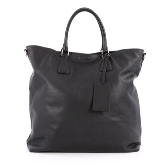 Prada Convertible Soft Shopping Tote Saffiano Leather Medium Black 2809806