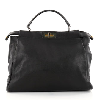 Fendi Peekaboo Handbag Leather Large Black 2809906