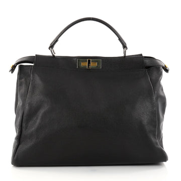 Fendi Peekaboo Handbag Leather Large Black 2809906