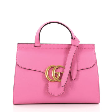 Gucci GG Marmont Top Handle Bag Leather Small Pink 2811301