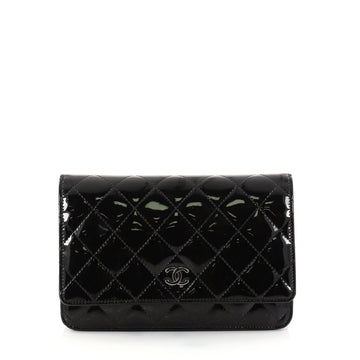 Chanel Wallet on Chain Quilted Patent Black 2811402