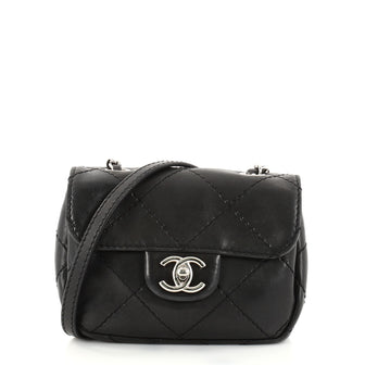 Chanel CC Flap Crossbody Bag Quilted Lambskin Mini Black 2812501