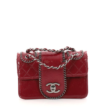 Chanel Madison Flap Bag Quilted Patent Small Red 2814201