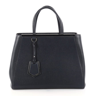 Fendi 2Jours Handbag Leather Medium Blue 2814602