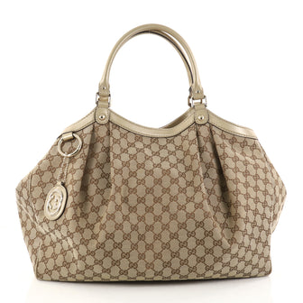Gucci Sukey Tote GG Canvas Large Brown 2815202