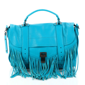 Proenza Schouler PS1 Fringe Handbag Leather Medium Blue 2815701