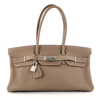 Hermes Birkin JPG Handbag Brown Clemence with Palladium Hardware 42 Brown 2816601