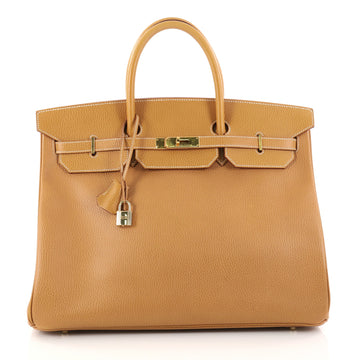Hermes Birkin Handbag Brown Ardennes with Gold Hardware 40 Brown 2816602