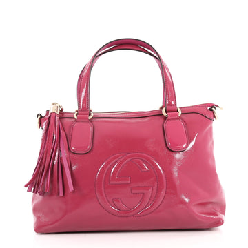 Gucci Soho Convertible Soft Top Handle Bag Patent Pink 2817203