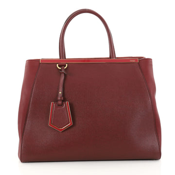 Fendi 2Jours Handbag Leather Medium Red 2817303