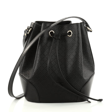 Gucci Bright Bucket Bag Diamante Leather Large Black 2818501