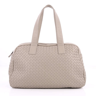 Bottega Veneta Zip Boston Bag Intrecciato Nappa Medium Neutral 2819001