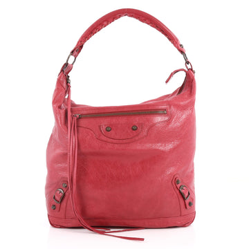 Balenciaga Day Hobo Classic Studs Leather Red 2819501