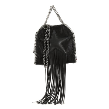 Stella McCartney Falabella Fringe Star Fold Over Crossbody Bag Shaggy Deer Mini Black 2820902