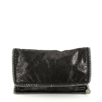 Stella McCartney Falabella Fold Over Clutch Shaggy Deer Black 2820903