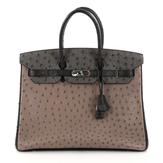 Hermes Birkin Handbag Tricolor Ostrich with Palladium 2821401