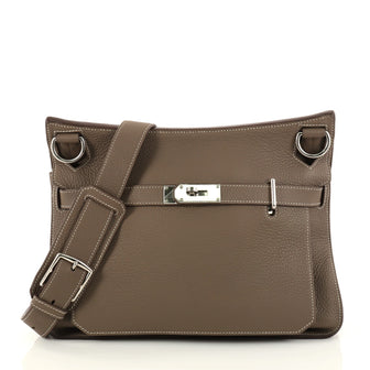Hermes Jypsiere Handbag Clemence 34 Brown 2821704