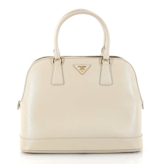 Prada Open Promenade Handbag Vernice Saffiano Leather Large White 2821805