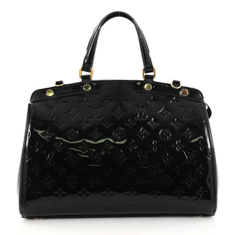 Louis Vuitton Brea Handbag Monogram Vernis MM Black 2822901