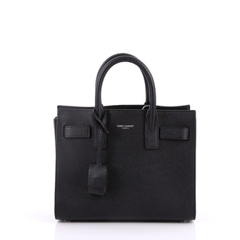 Saint Laurent Sac de Jour Handbag Leather Nano Black 2823201