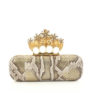 Alexander McQueen Stars Knuckle Box Clutch Python Long 2823301