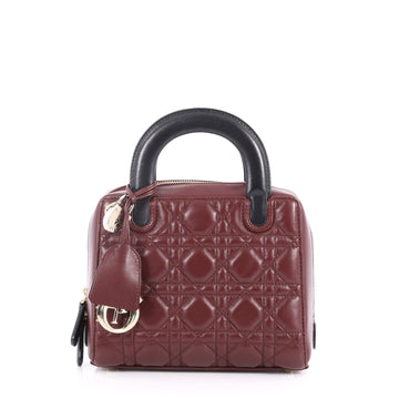 Christian Dior Lily Bowling Bag Cannage Quilt Lambskin Mini Red 2824104