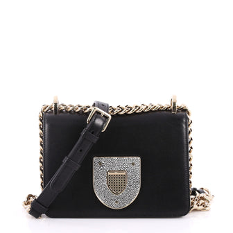 Christian Dior Diorama Club Flap Bag Leather Small Black 2824105