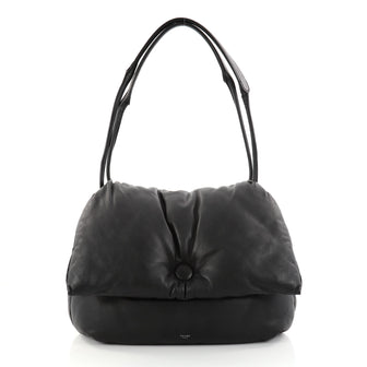 Celine Pillow Shoulder Bag Leather Black 2824902