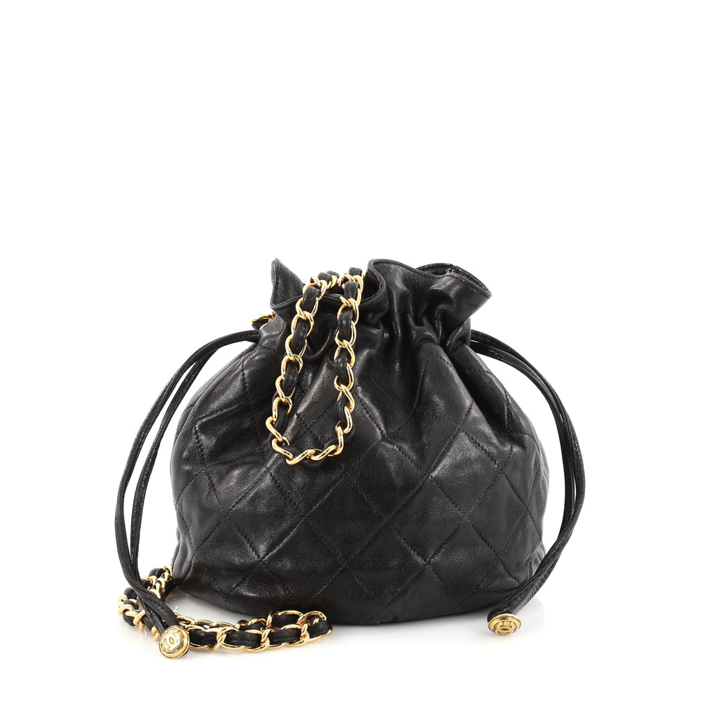 Buy Chanel Vintage Drawstring Bucket Bag Quilted Lambskin 2825003