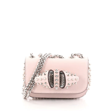 Christian Louboutin Sweet Charity Crossbody Bag Spiked Leather Mini Pink 2825202