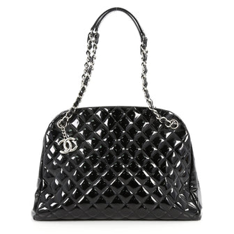 Chanel Just Mademoiselle Handbag Quilted Patent Large 2825418