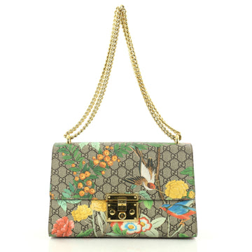 Gucci Padlock Shoulder Bag Tian Print GG Coated Canvas Medium Brown 2826201
