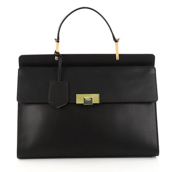 Balenciaga Le Dix Zip Cartable Top Handle Bag Leather Medium Black 2827601