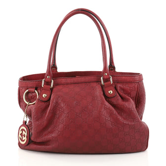 Gucci Sukey Top Handle Tote Guccissima Leather Medium Red 2828506