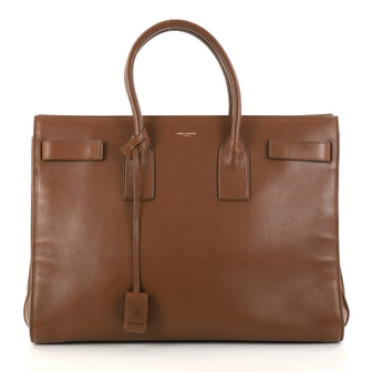 Saint Laurent Sac de Jour Handbag Leather Large Brown 2828701