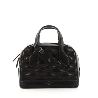 Louis Vuitton Dora Handbag Malletage Leather BB Black 2829101