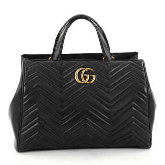 Gucci GG Marmont Tote Matelasse Leather Medium Black 2829303