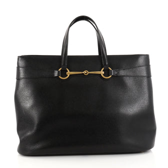 Gucci Bright Bit Convertible Tote Leather Large Black 2829504