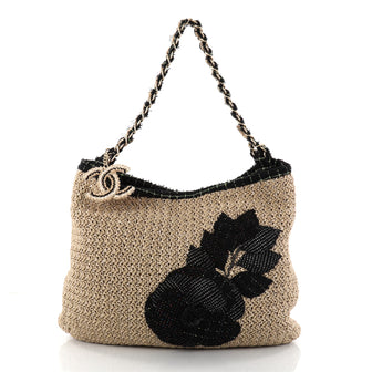 Chanel Coco Country Camellia Tote Woven Straw Large 2829703