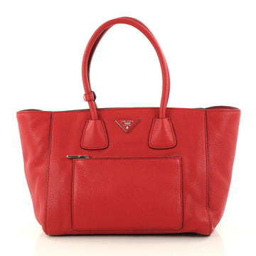 Prada Front Pocket Wing Convertible Tote Vitello Daino Red 2830601