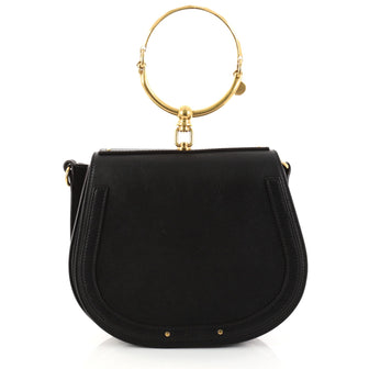 Chloe Nile Crossbody Bag Leather Medium Black 2831001