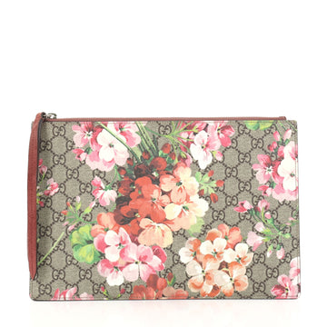 Gucci Zipped Pouch Blooms Print GG Coated Canvas Large 2831201