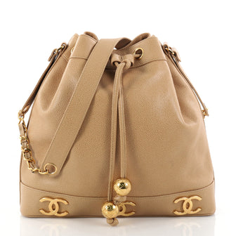 Chanel Vintage CC Drawstring Bucket Bag Caviar Medium 2832003